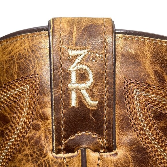 Tony Lama Women’s Brown Embroidered Leather Western 3R Cowgirl Boots Size 8B - Picture 5 of 12